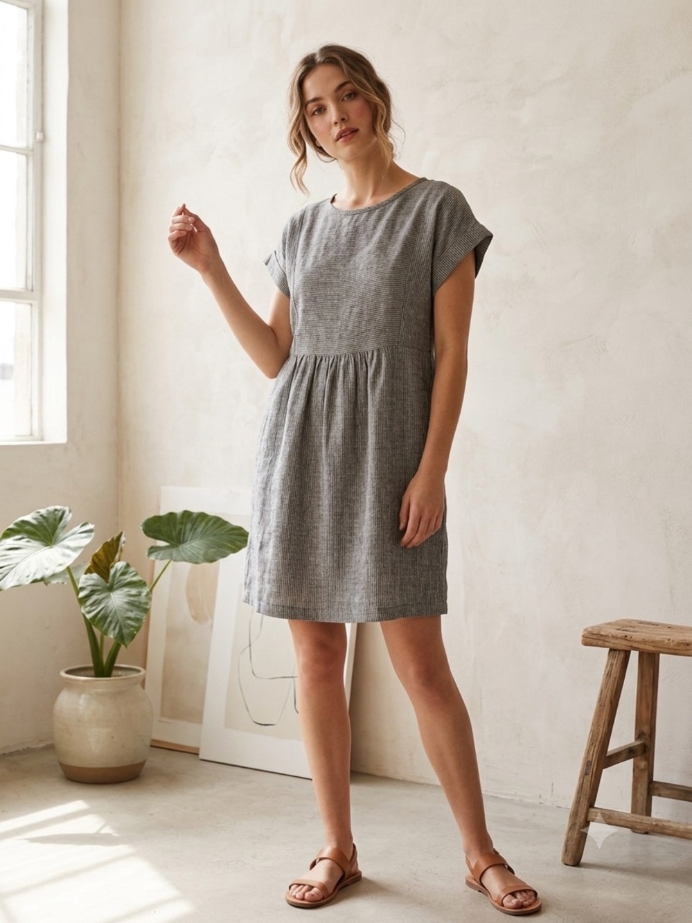 Garnet Hill Gray Mini Dress